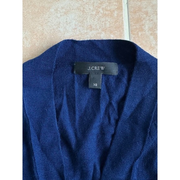 J. Crew Merino Wool Navy‎ front button Lightweight sweater Women size XS - Picture 3 of 8